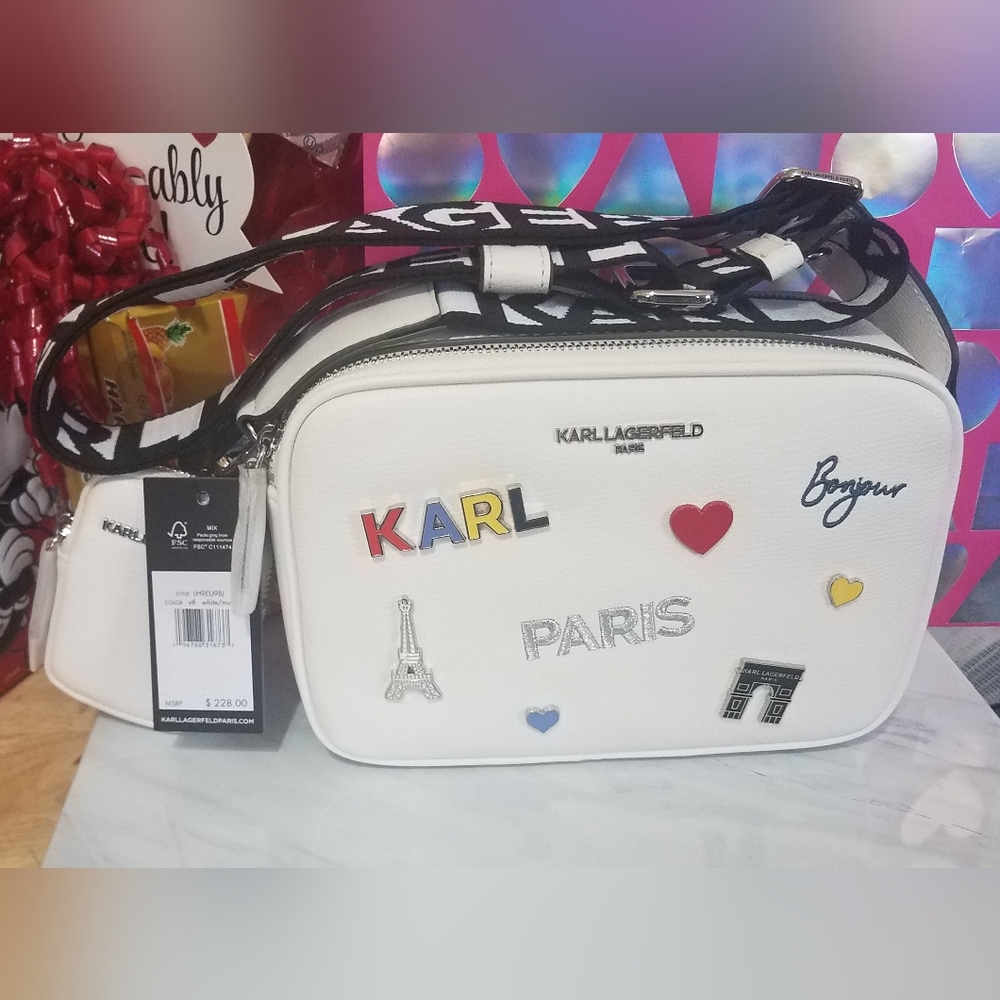 Karl Lagerfeld Paris White Crossbody Bag Purse NWT - Picture 11 of 17